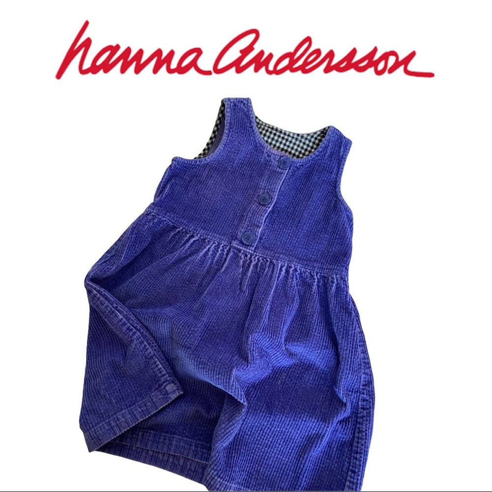 HANNA ANDERSSON jumper play dress corduroy cotton purple spring